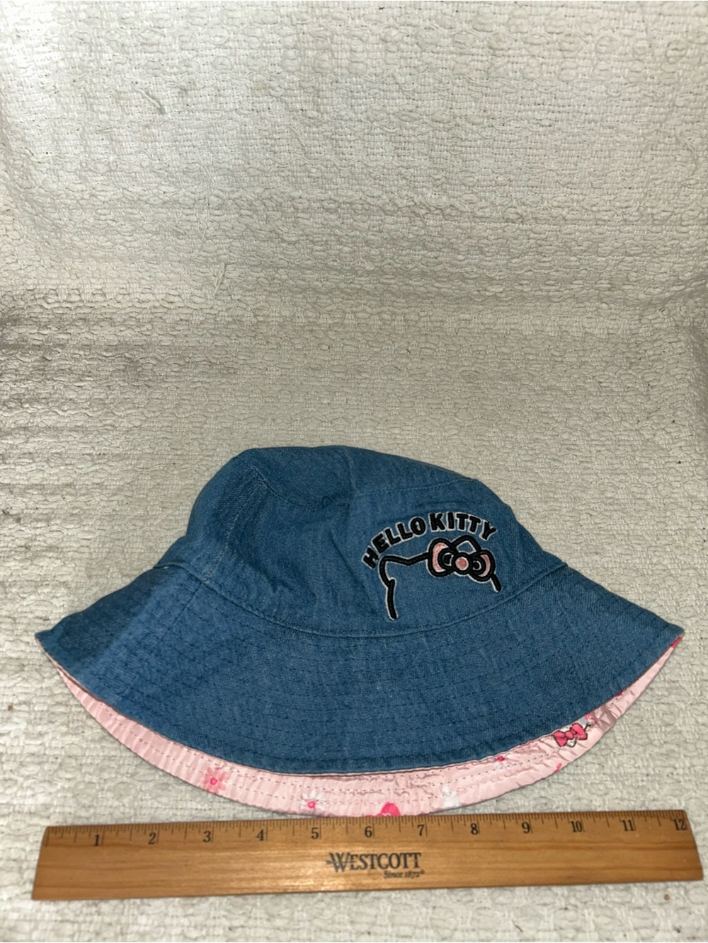 Hello Kitty Anime Bucket Hat Cap Girl Adult Summer Cute Y2K Double Sided Jean